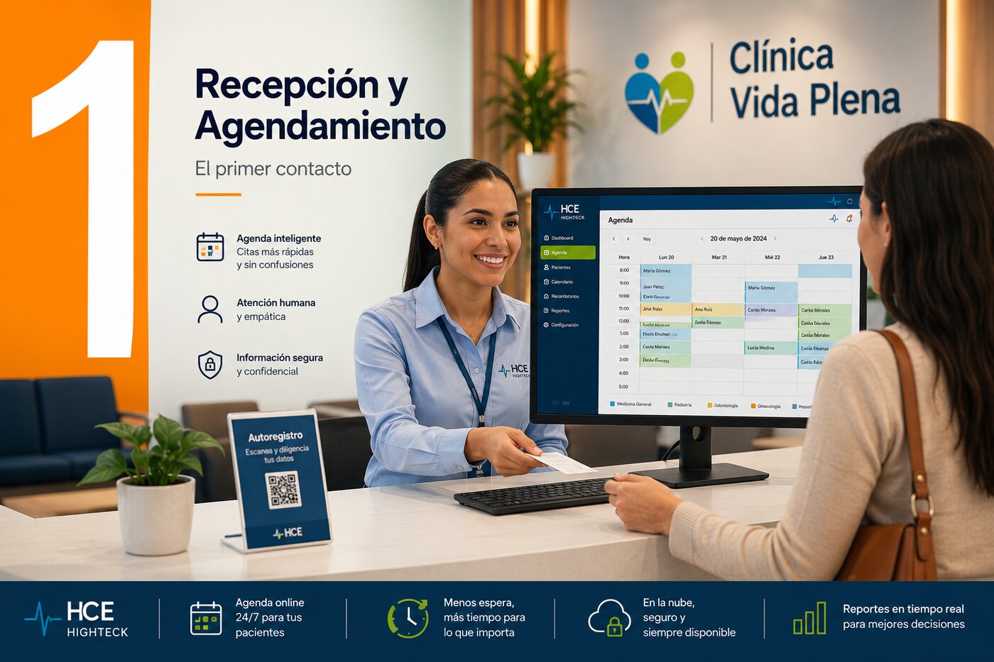 Módulo de recepción y agendamiento HCE Highteck