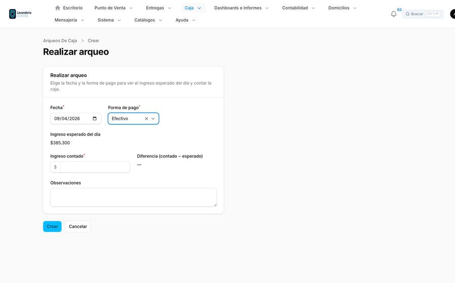 Realizar arqueo