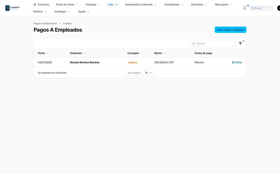Pagos a empleados
